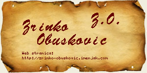 Zrinko Obušković vizit kartica